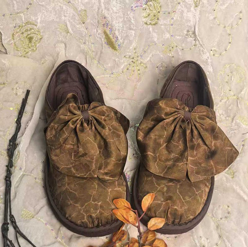 Handmade Chinese Cloth Shoes with Bow Knot