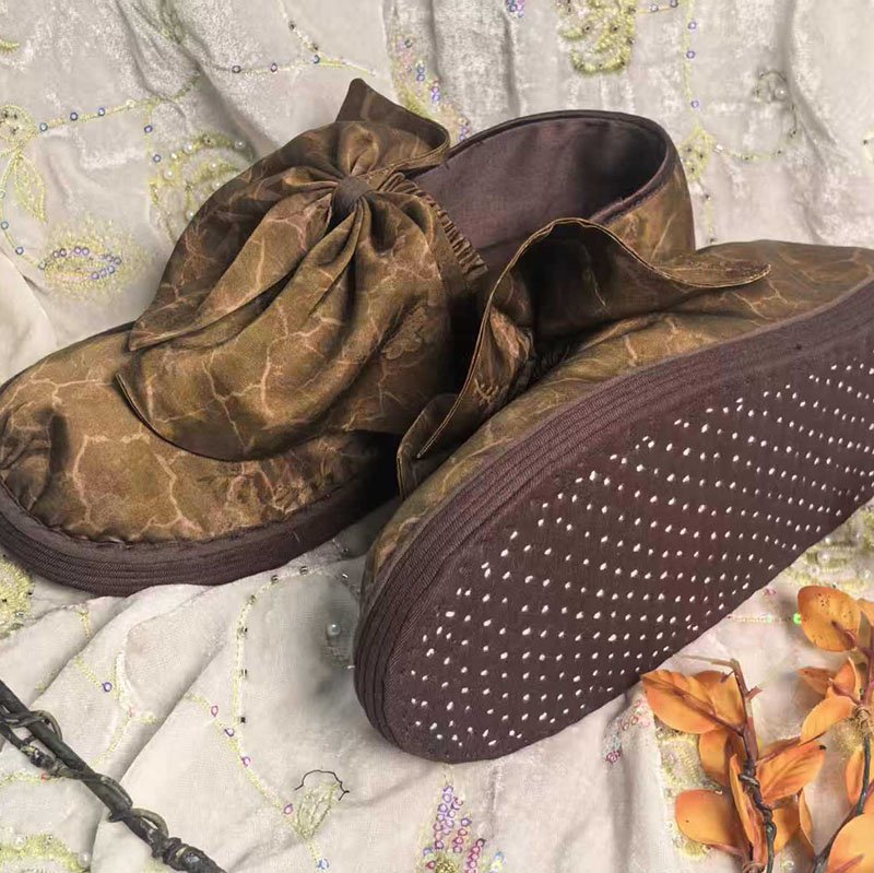Handmade Chinese Cloth Shoes with Bow Knot