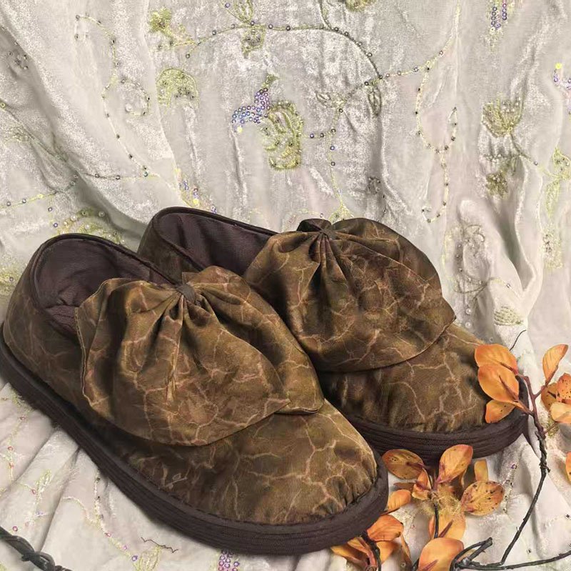 Handmade Chinese Cloth Shoes with Bow Knot